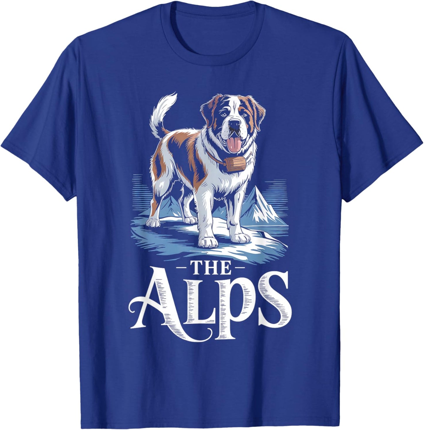St. Bernard Rescue Puppy Switzerland Winter Hiking Souvenir T-Shirt - T-Shirt | Royal