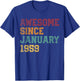 Awesome Since January 1959 67th Birthday 67 Years Old T-Shirt - T-Shirt | Royal