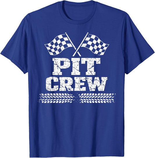 Pit Crew Birthday Party Family Matching Race Car Racing T-Shirt - T-Shirt | Royal