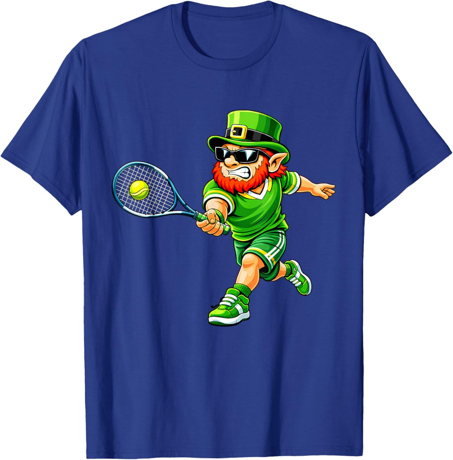Tennis St Patricks Day Boys Kids Sport Green Shamrock T-Shirt - T-Shirt | Royal