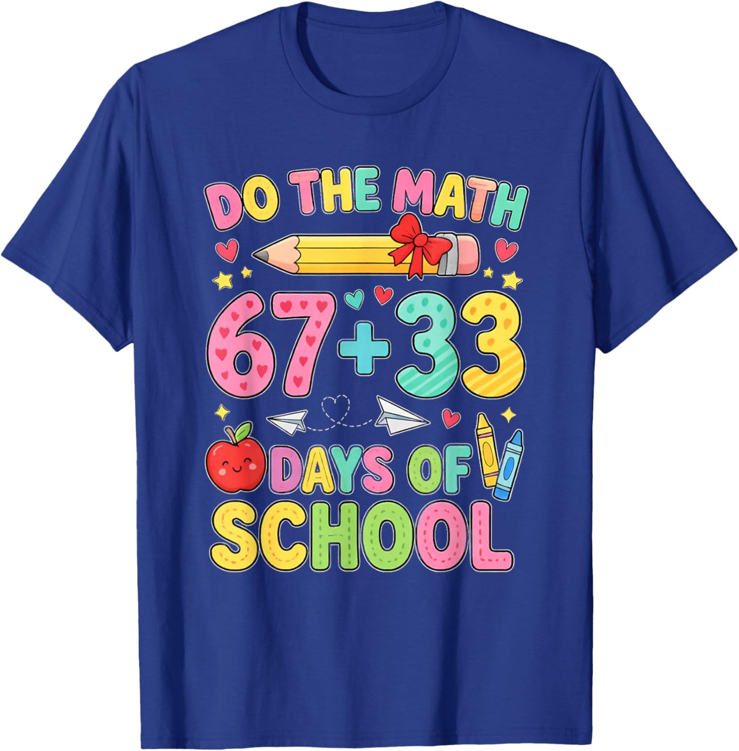 100th Day of School Teacher Kids 100 Days Do The Math T-Shirt - T-Shirt | Royal