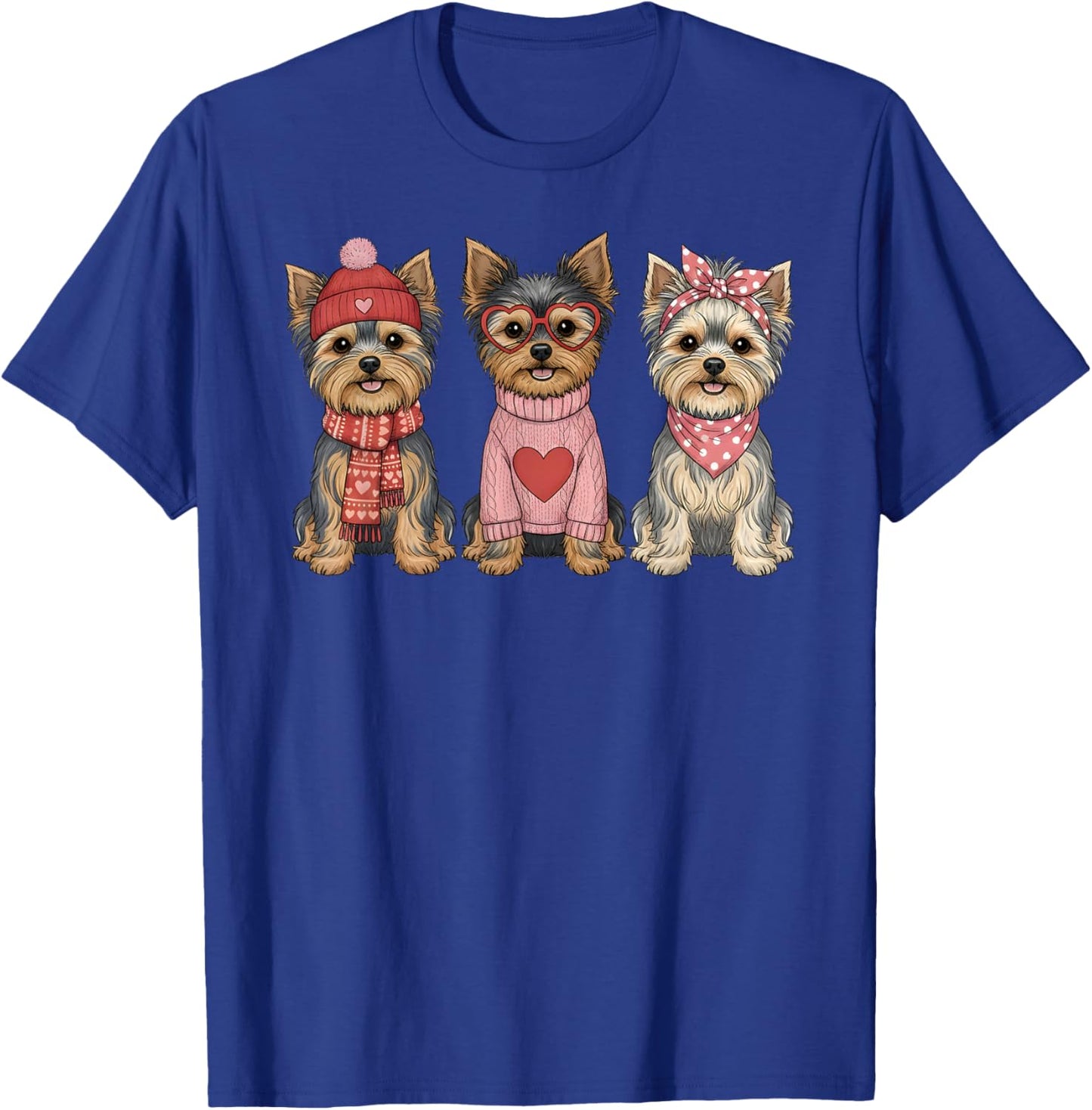 Cute Yorkshire Terrier Valentine Yorkie Dog T-Shirt - T-Shirt | Royal