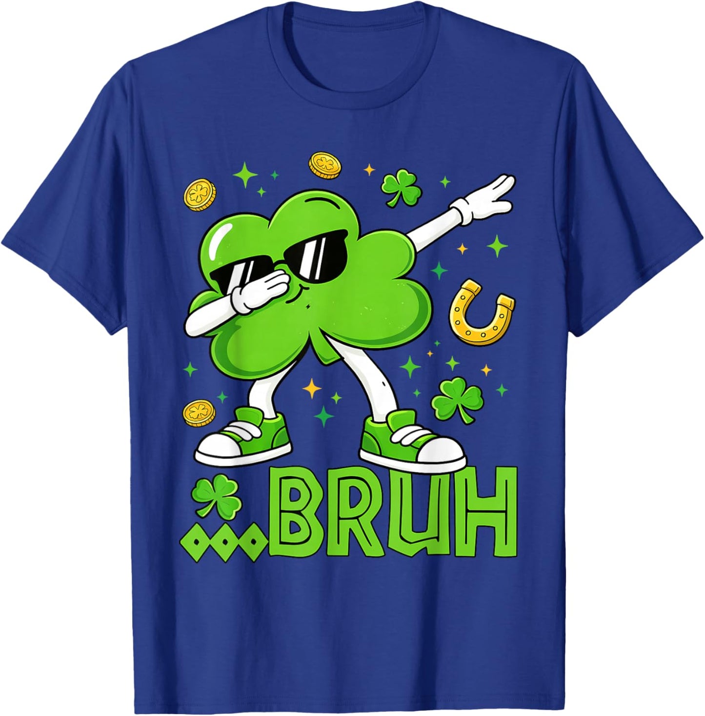 Lucky Shamrock Dab Bruh Leprechaun St Patrick's Day Boys Kid T-Shirt - T-Shirt | Royal