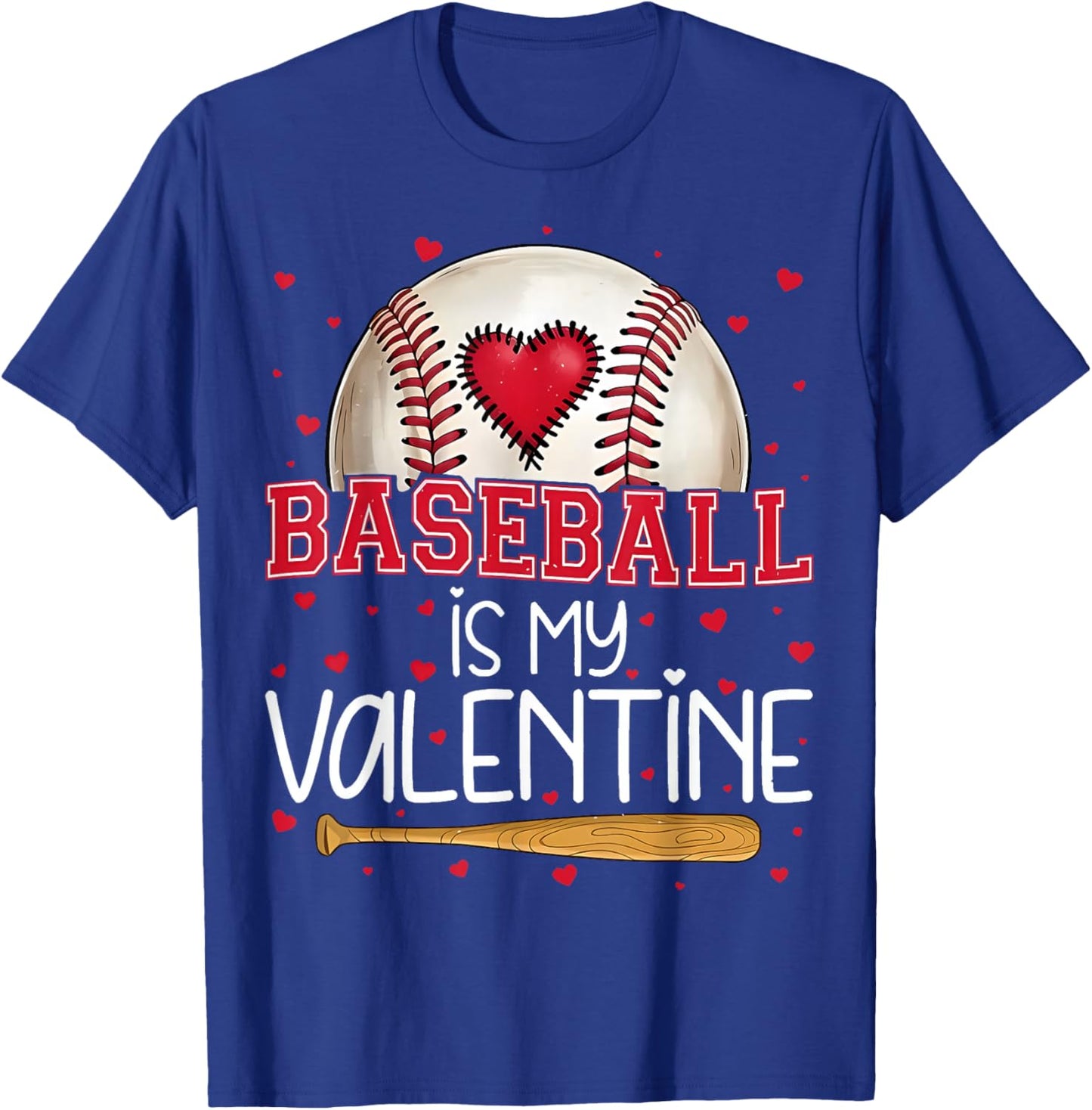 Baseball is My Valentine Valentines Day Men Boys Kids Teen T-Shirt - T-Shirt | Royal