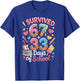 I Survived 100 Days of 67 100th Day of School Teachers Kids T-Shirt - T-Shirt | Royal