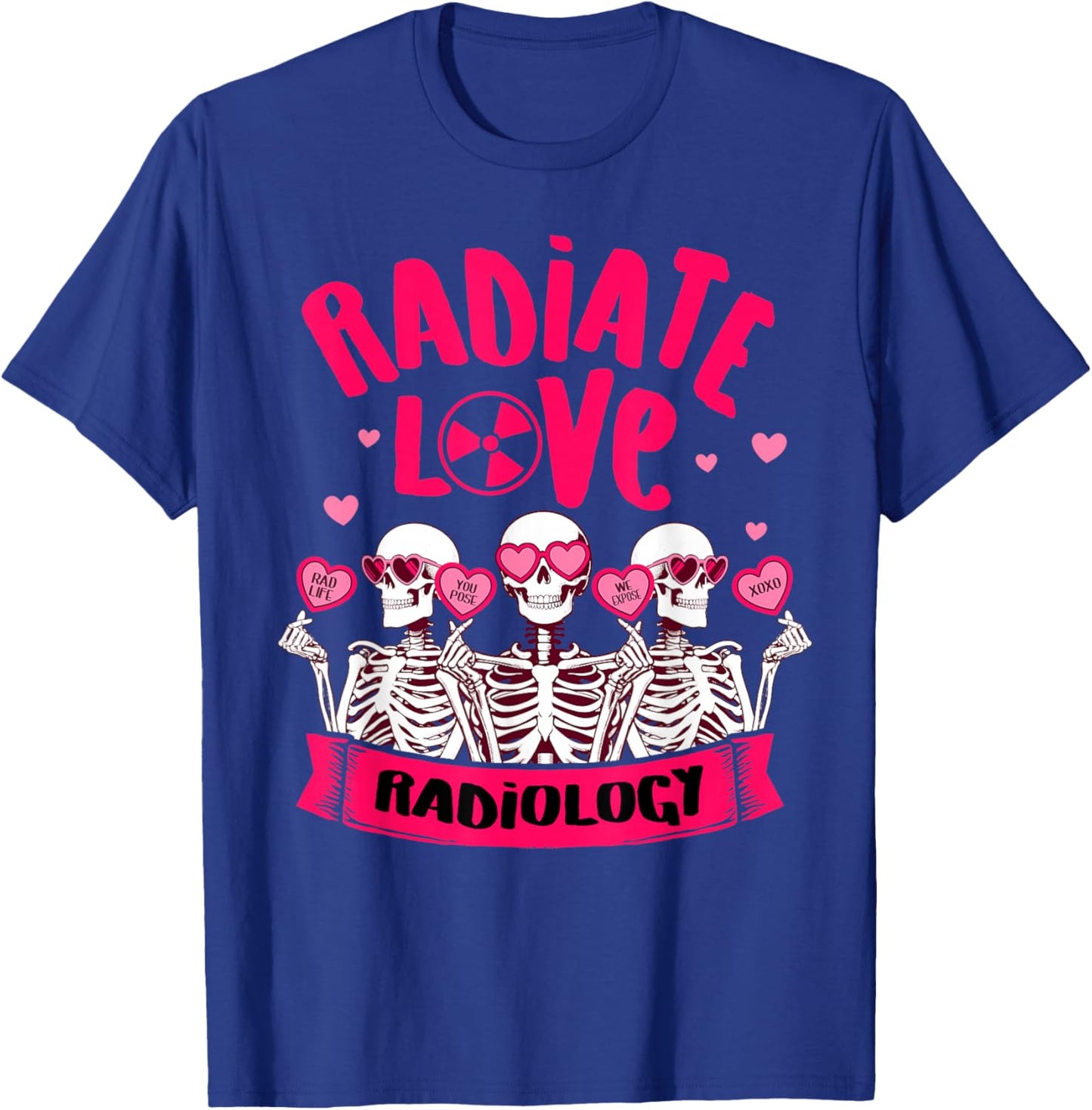 Valentine’s Day Radiate Love Radiology Rad Tech Squad MRI T-Shirt - T-Shirt | Royal