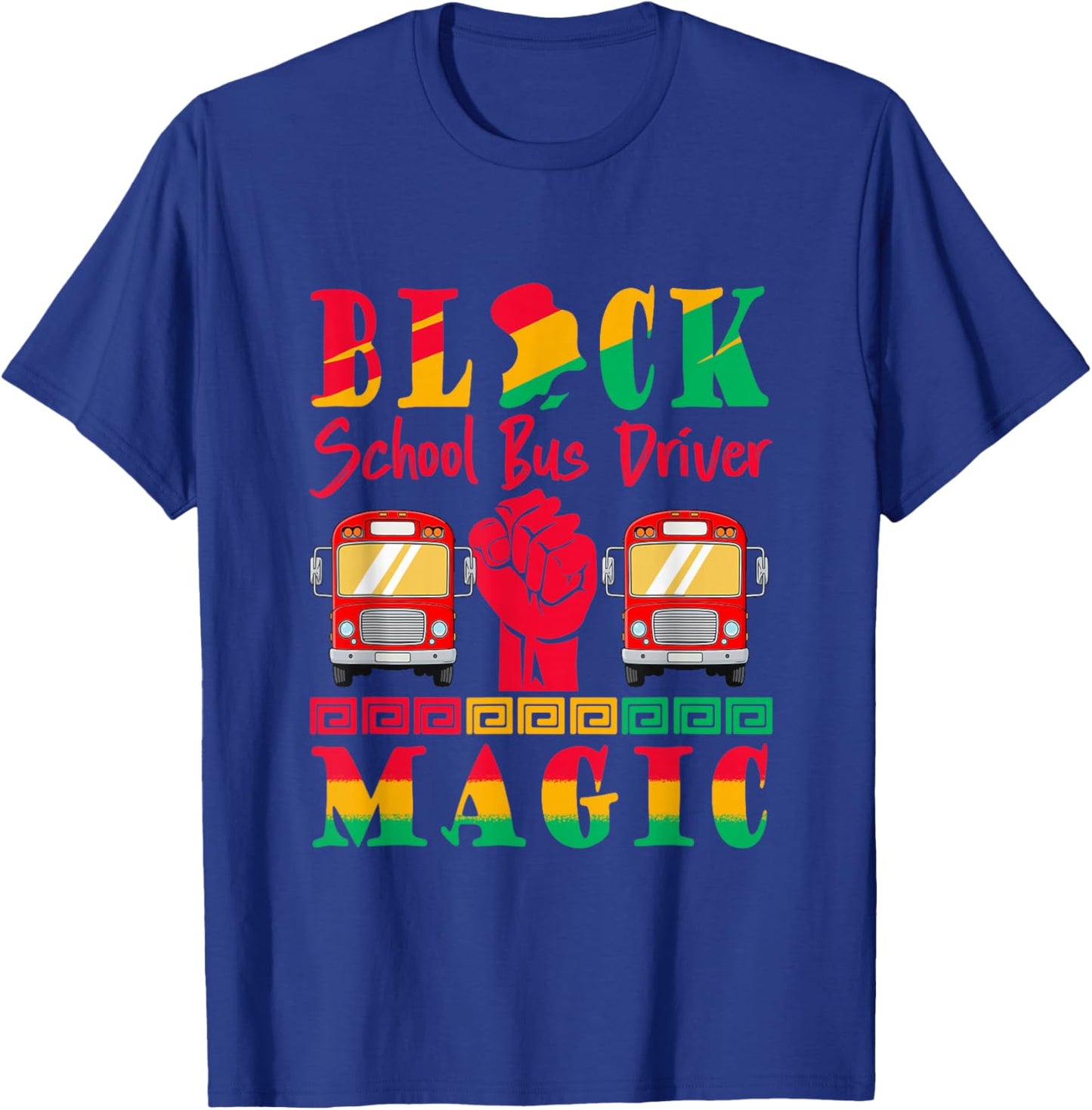 School Bus Driver Proud Black History Month Afro Job Team T-Shirt - T-Shirt | Royal