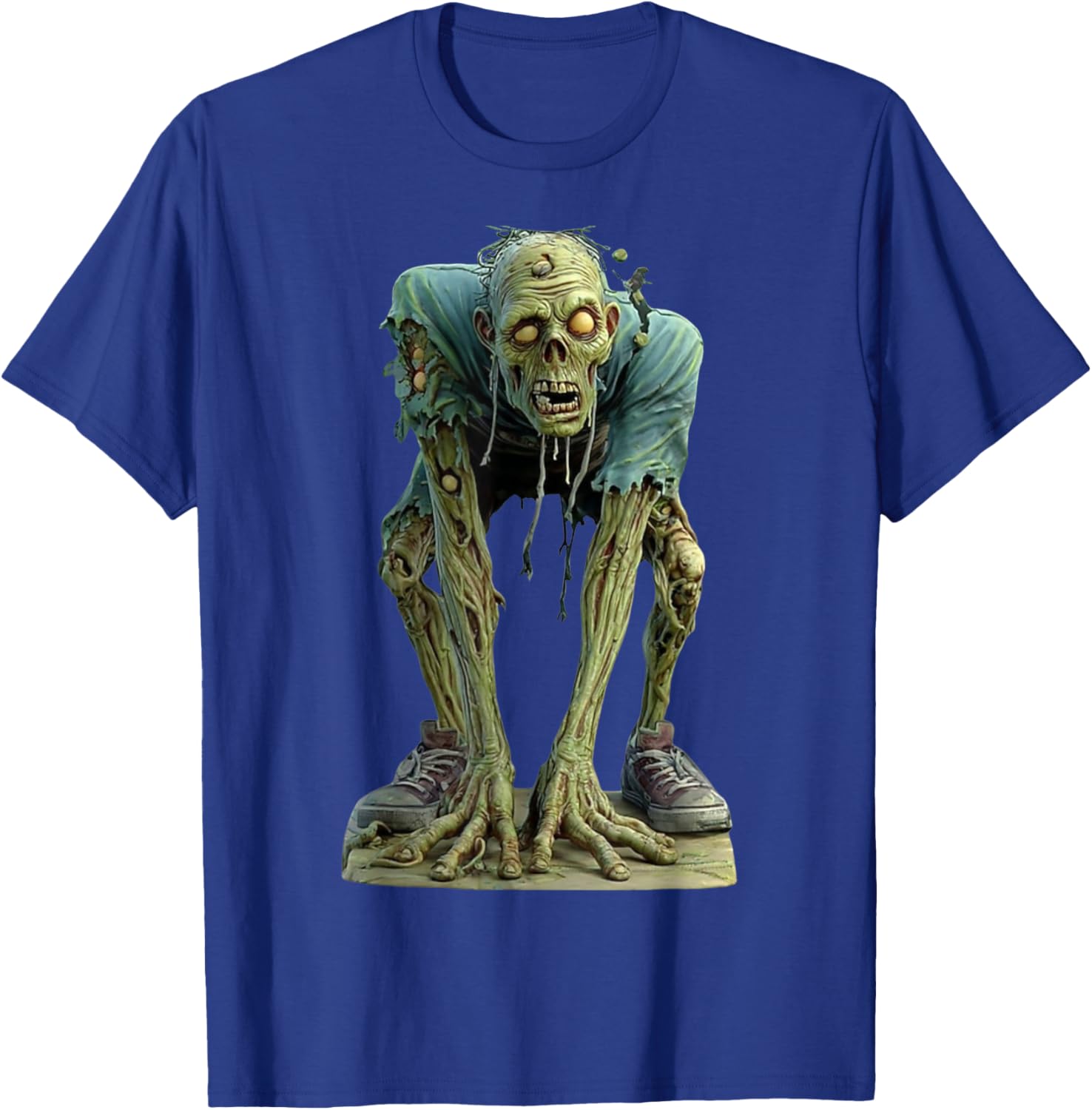 Creepy Zombie Graphic-Undead Horror Halloween Scary Monster T-Shirt - T-Shirt | Royal