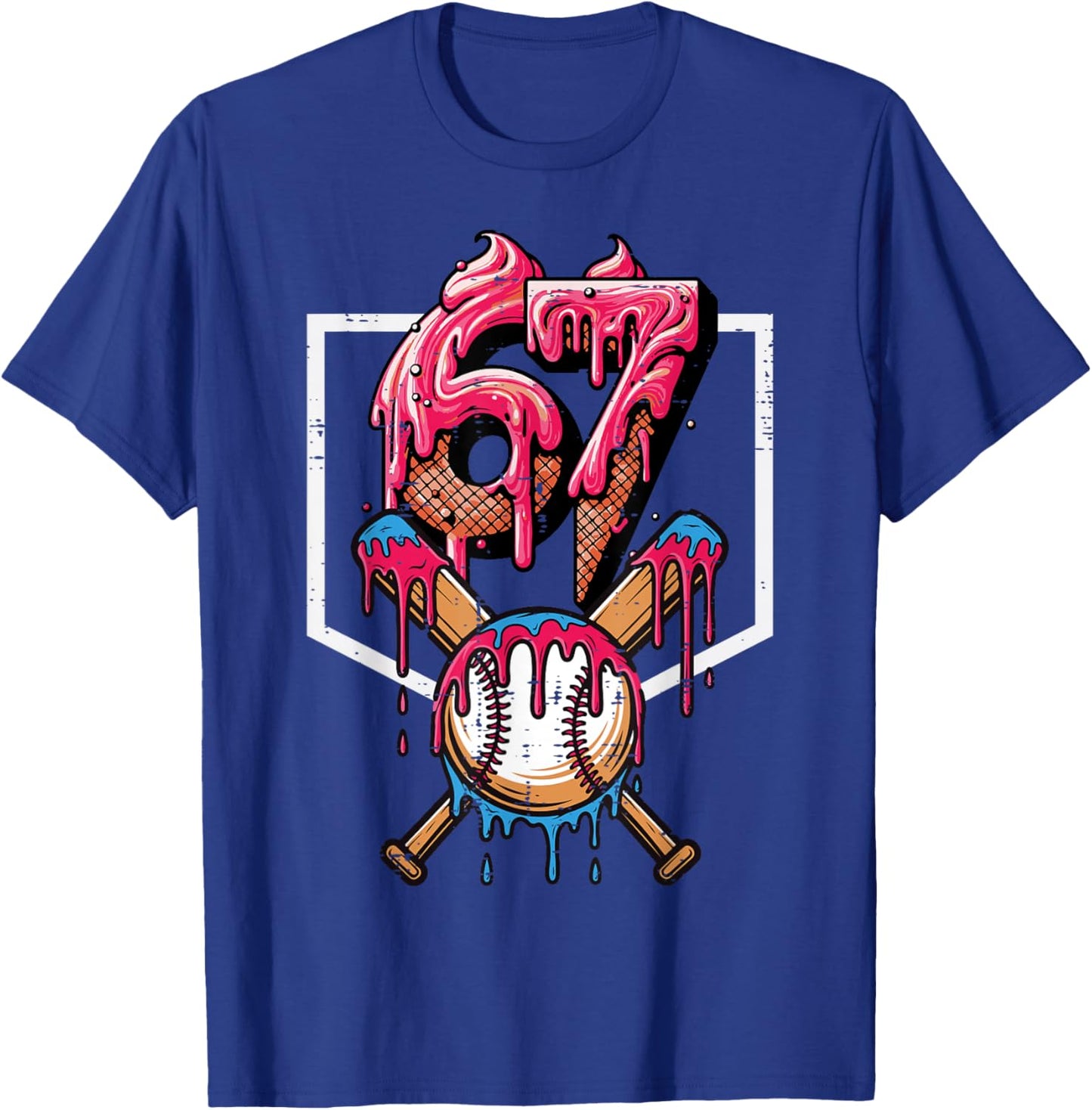 67 Meme Funny 6 7 Men Women Kids Youth Boys Girls Teen T-Shirt - T-Shirt | Royal