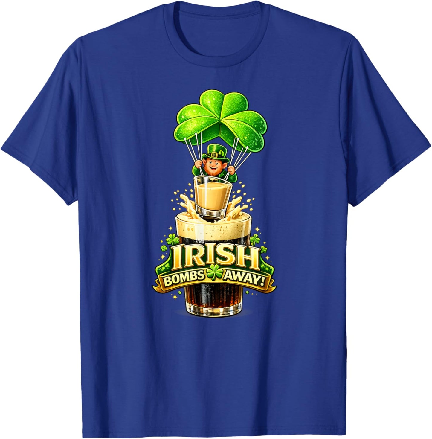 Irish Car Bomb | Leprechaun Drinking St. Patrick's Funny T-Shirt - T-Shirt | Royal