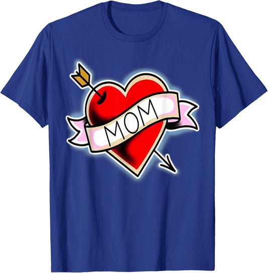 Mom Heart Classic Tattoo Flash T-Shirt - T-Shirt | Royal