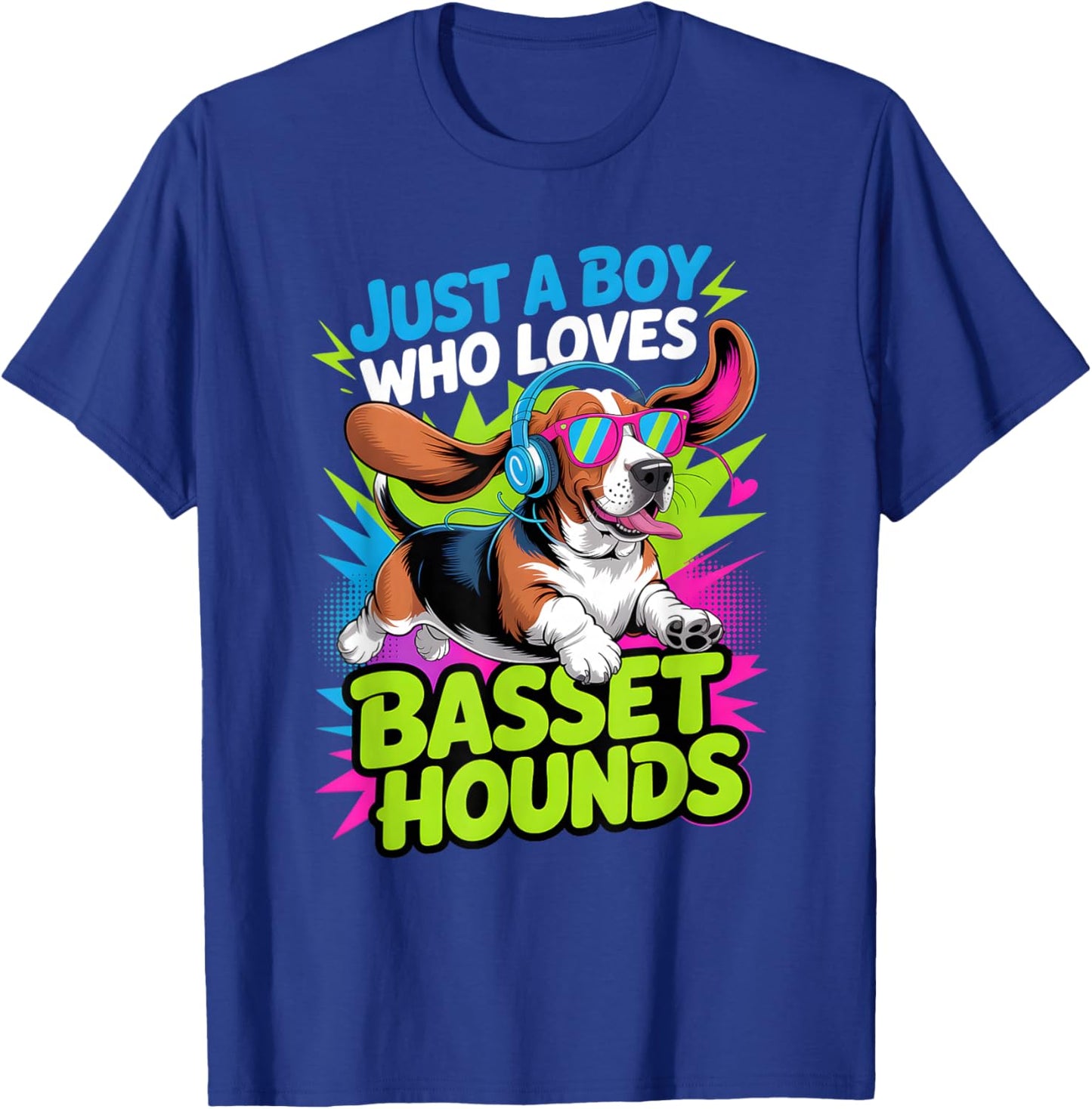 Boys Basset Hound T-Shirt - T-Shirt | Royal