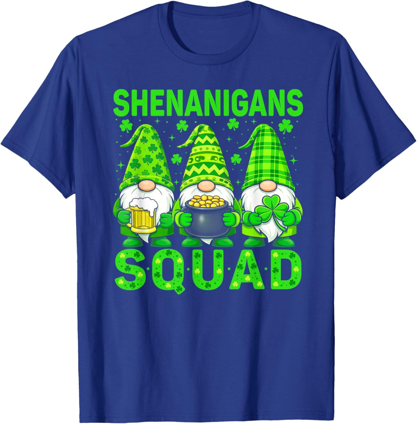 Shenanigans Squad Irish Lucky Shamrock Gnome St Patricks Day T-Shirt - T-Shirt | Royal