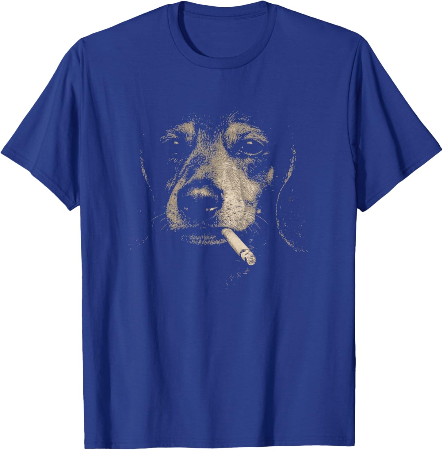 Dog Smoking Cigarette Funny Dachshund Meme T-Shirt - T-Shirt | Royal