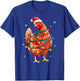 Chicken Christmas Tree Lights Farm Animal Santa Xmas Pajamas T-Shirt - T-Shirt | Royal