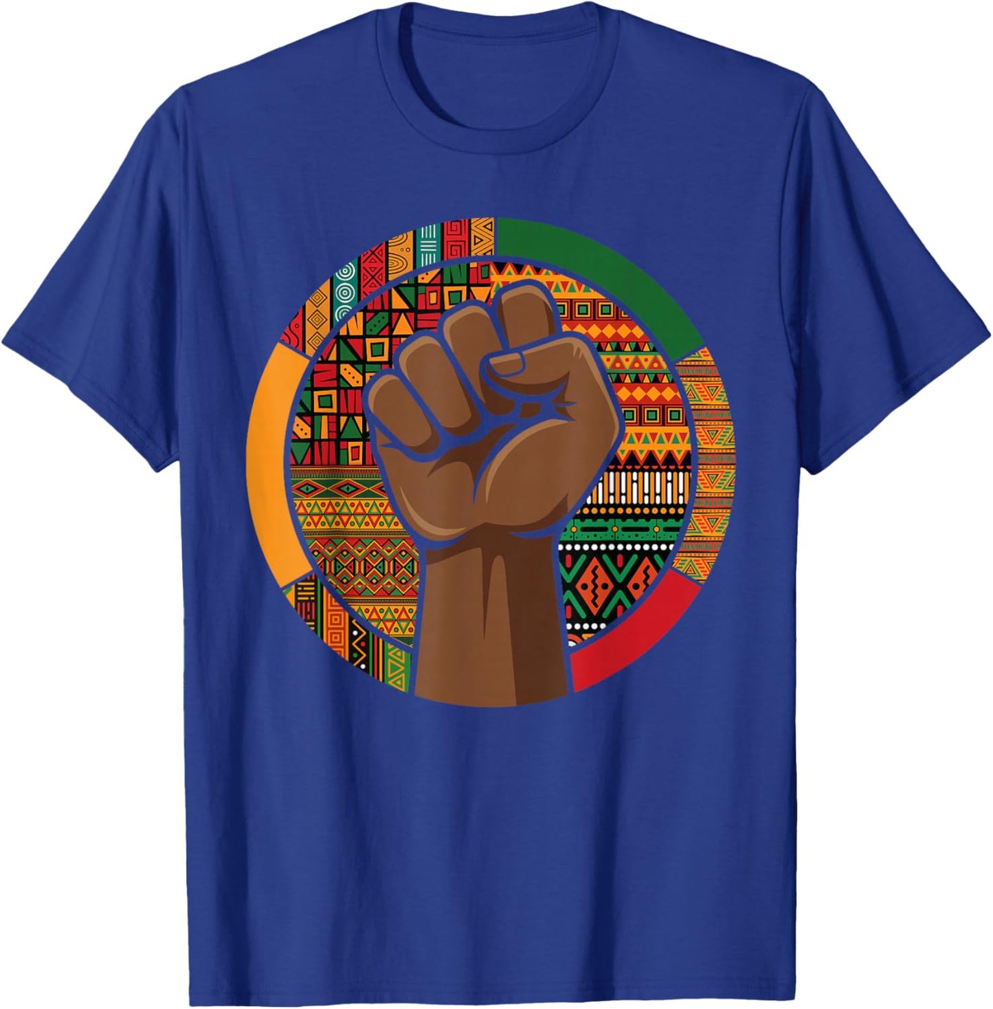 Melanin Fist Black History Month Afro American African Pride T-Shirt - T-Shirt | Royal