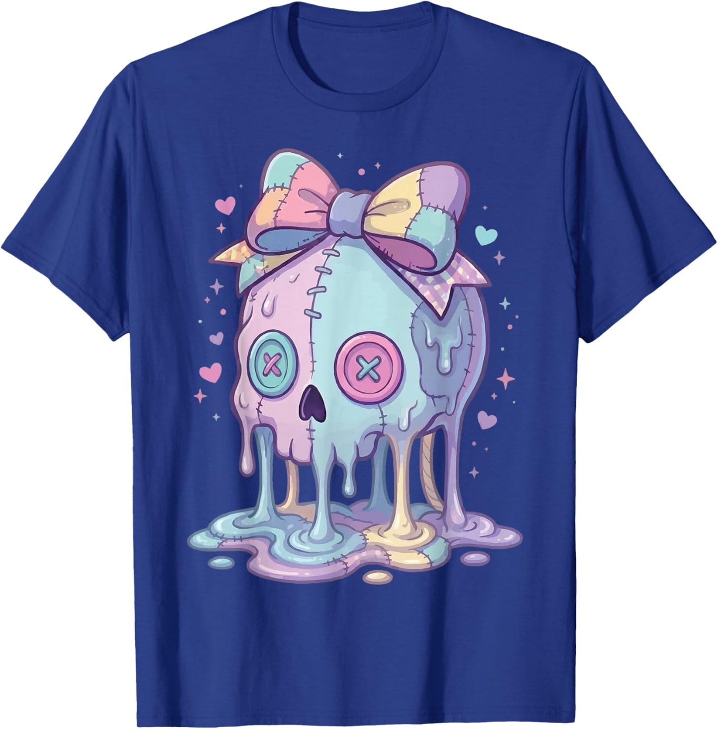 Melting Skull Pastel Goth Cute Aesthetic T-Shirt - T-Shirt | Royal