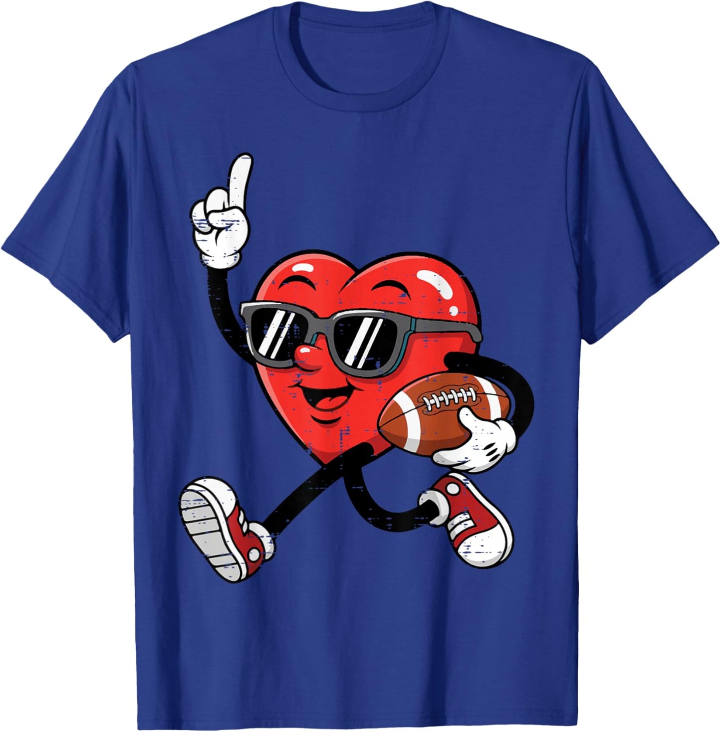 Valentines Day Heart American Football Player Men Boys Kids T-Shirt - T-Shirt | Royal