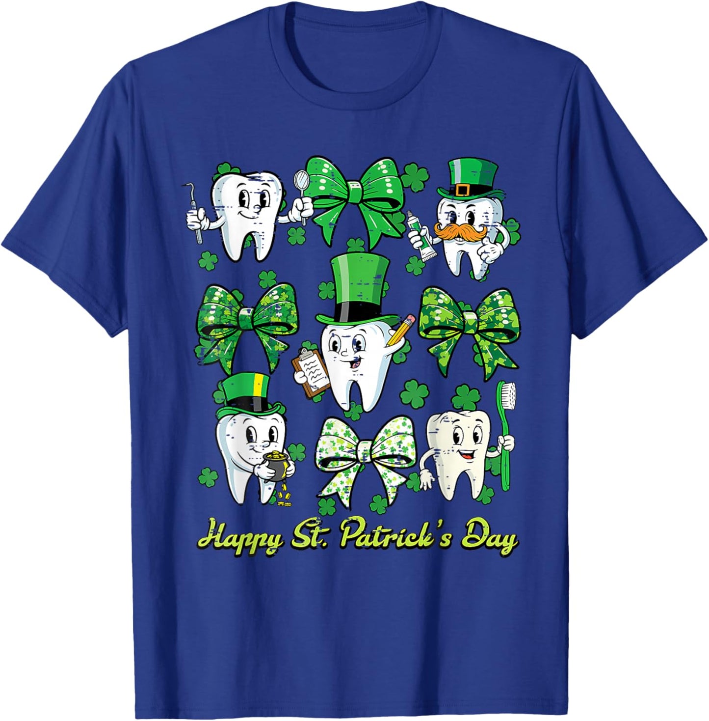 Happy St Patricks Day Dentist Tooth Saint Paddys Dental Men T-Shirt - T-Shirt | Royal