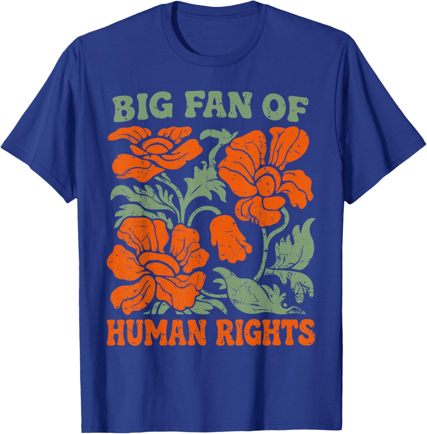 Big Fan of Human Rights Funny Quote T-Shirt - T-Shirt | Royal