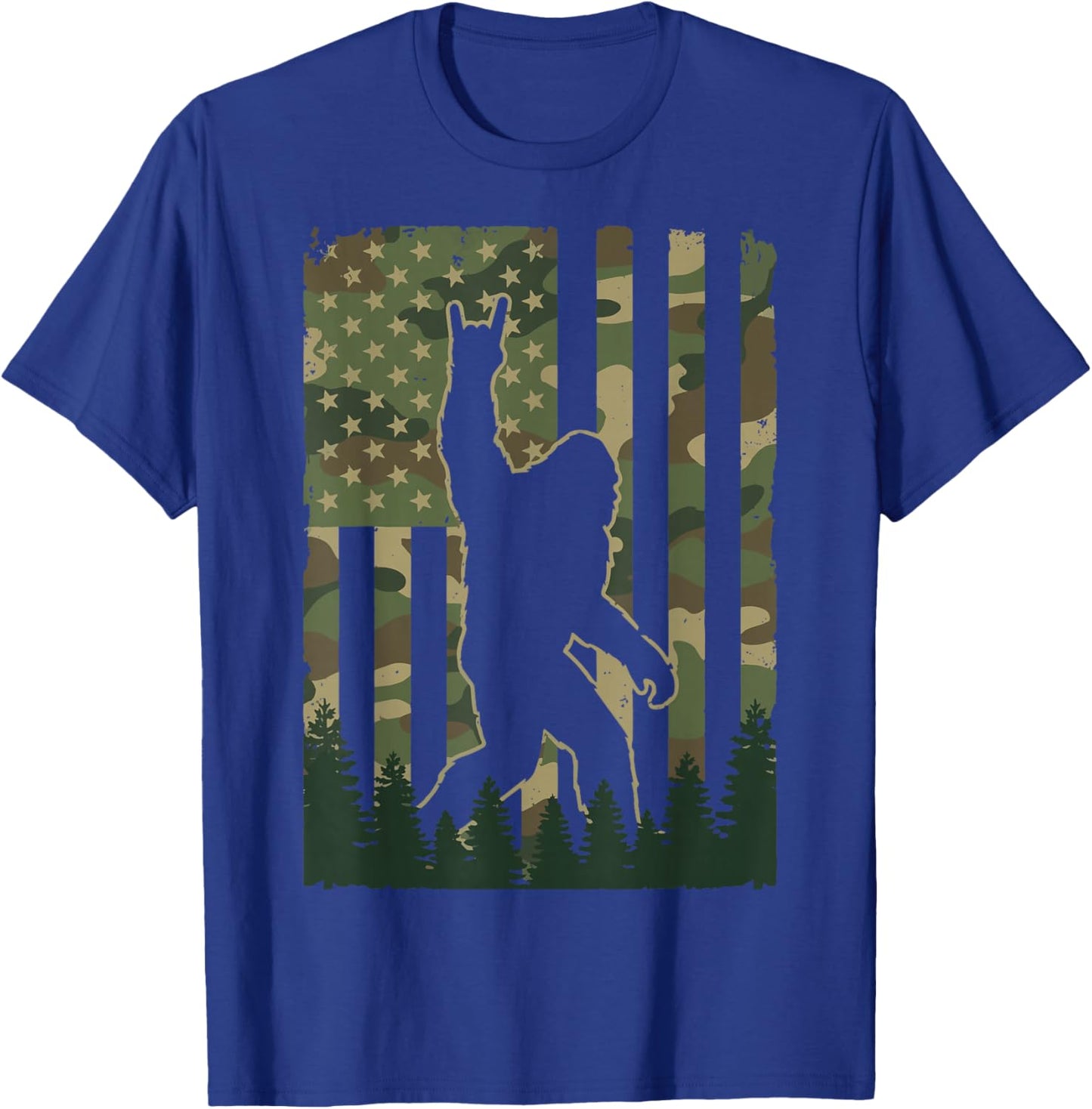 Bigfoot USA Flag T-Shirt - T-Shirt | Royal