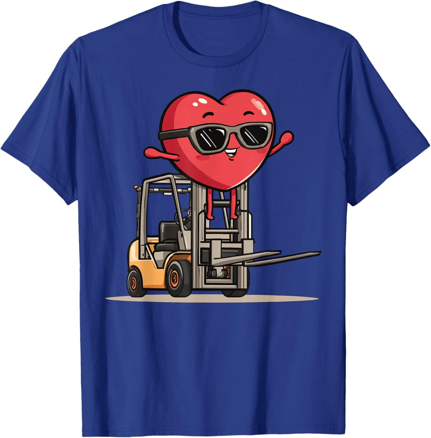 Forklift Operator Heart Forklift Driver Valentine's Day T-Shirt - T-Shirt | Royal