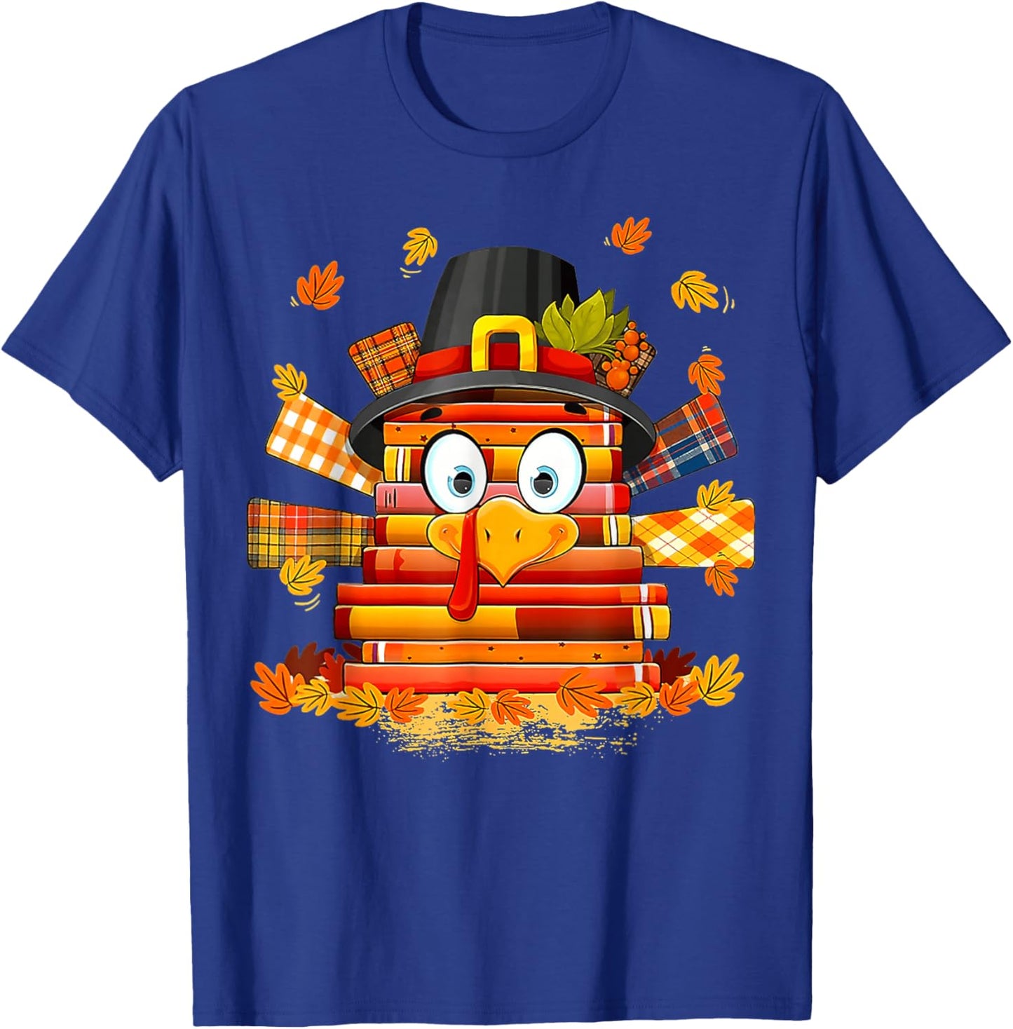 Thanksgiving Librarian Book Lover Reader Turkey T-Shirt - T-Shirt | Royal