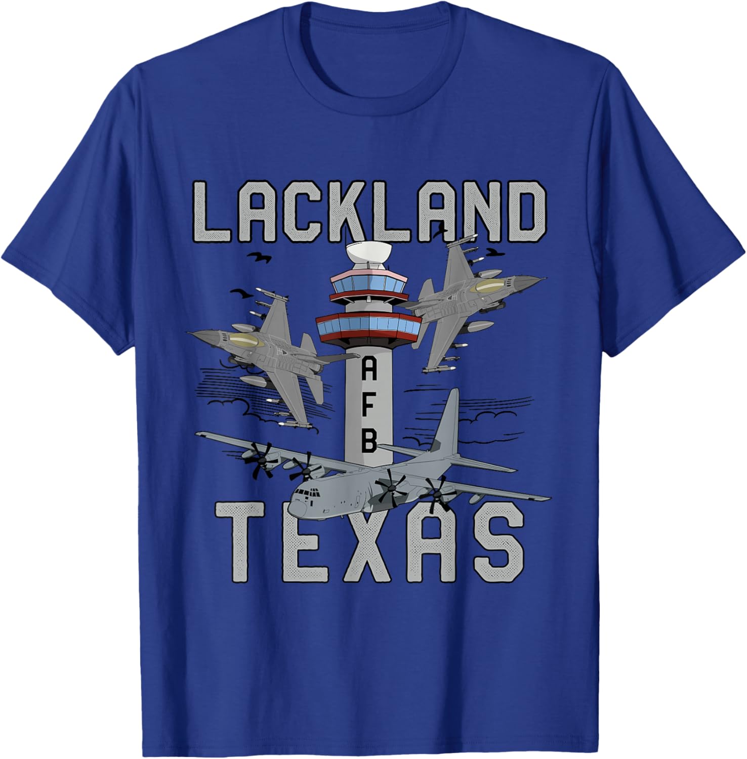 Lackland AFB Texas Air Force Base Fighter Jets Vintage T-Shirt - T-Shirt | Royal