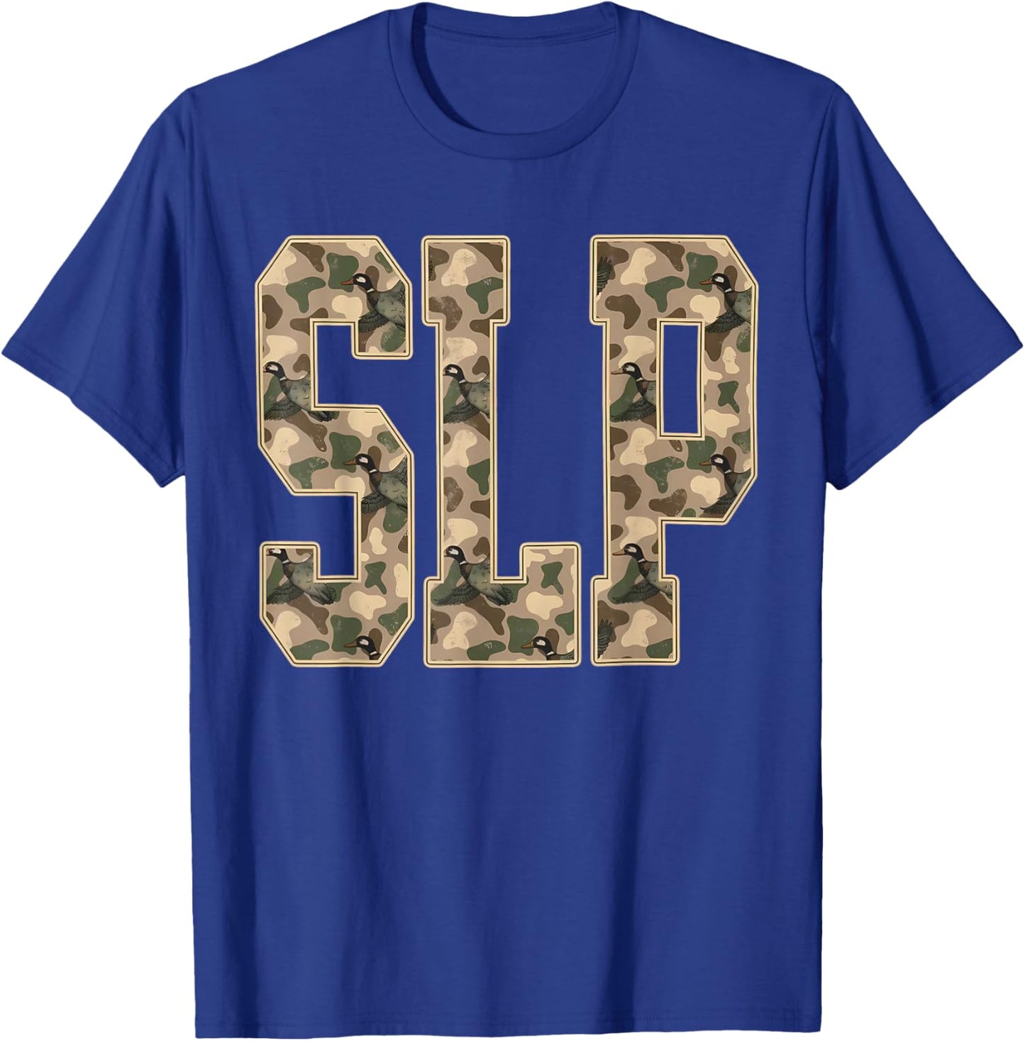 Retro Camo SLP Speech Language Pathologist Camouflage Speech T-Shirt - T-Shirt | Royal