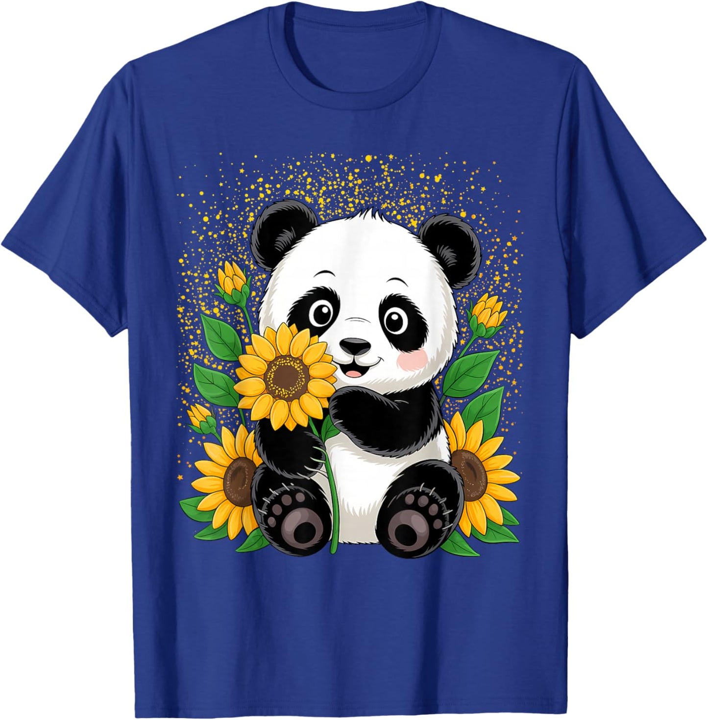 Panda Bear with Sunflowers, Panda Bear T-Shirt - T-Shirt | Royal