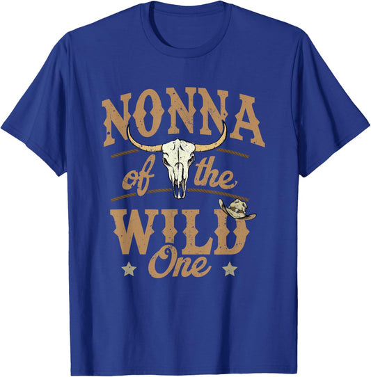 Nonna of The Wild One Cowboy Western Rodeo Party Matching T-Shirt - T-Shirt | Royal
