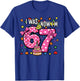 I was 6 Now Im 7 Bow Cake 7th Birthday 67 Girls Kids Youth T-Shirt - T-Shirt | Royal