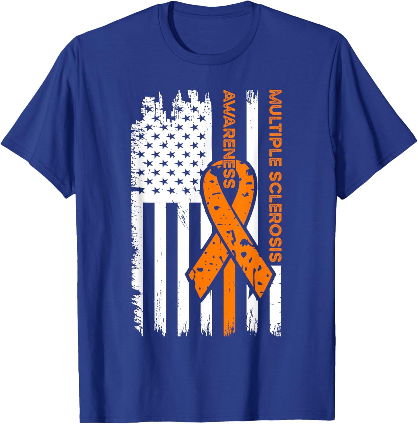 MS Multiple Sclerosis Awareness Flag T-Shirt - T-Shirt | Royal