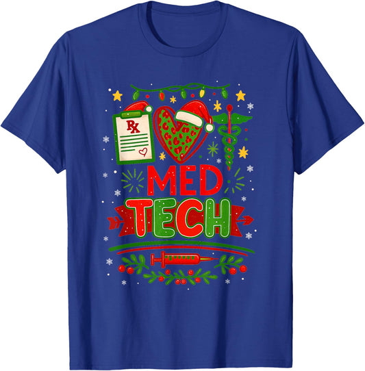 Med Tech Christmas Medical Technologist Pharmacy Xmas Season T-Shirt - T-Shirt | Royal