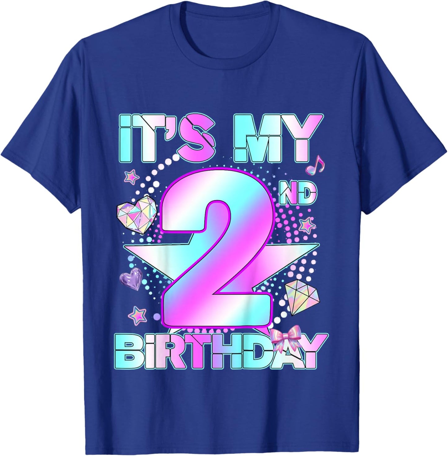 2 Years Old Birthday Kpop Kids Toddler 2nd Birthday Girl T-Shirt - T-Shirt | Royal