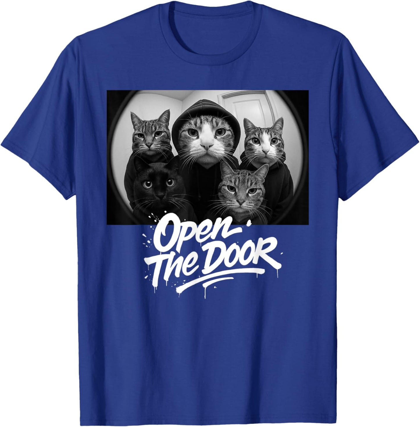 Open The Door Funny Cat Meme T-Shirt - T-Shirt | Royal