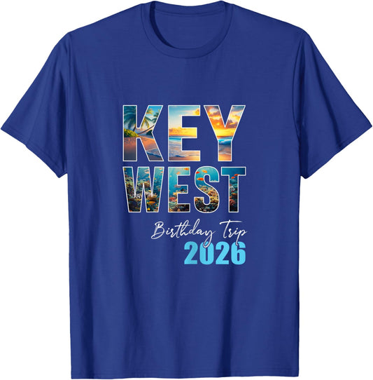 Key West Birthday Trip 2026 Vacation Party Crew Cruise T-Shirt - T-Shirt | Royal