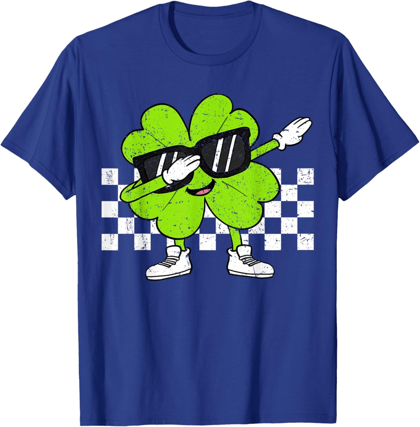 Boys St Patricks Day Toddler Lucky Dabbing Shamrock Clover T-Shirt - T-Shirt | Royal