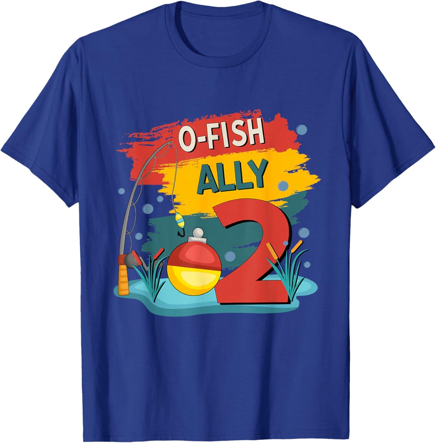 2 Years Old Boy O'Fishally 2 Birthday Fishing Themed Party T-Shirt - T-Shirt | Royal
