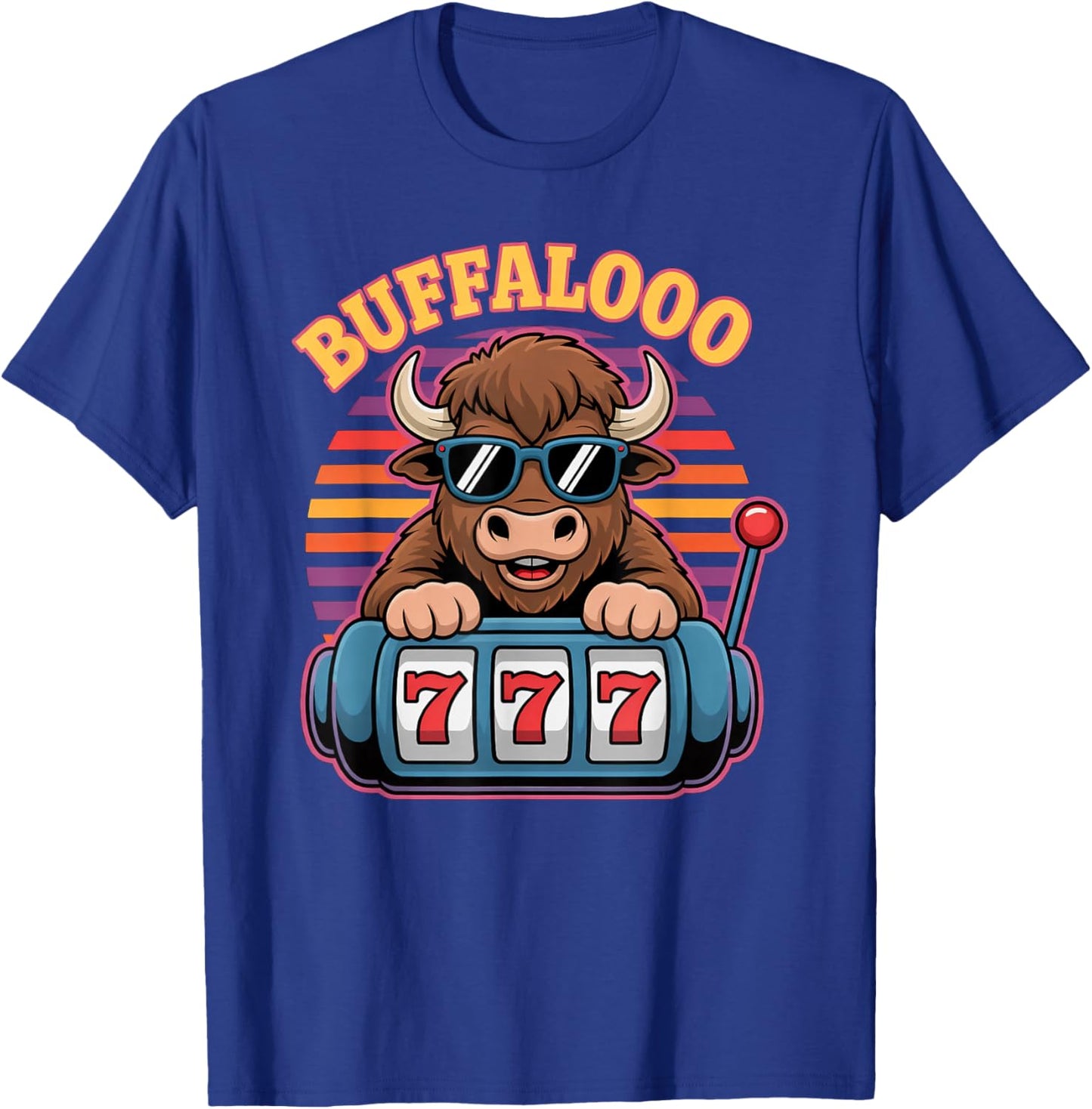 Buffalo Casino Slot Machine Jackpot Gamblers Vegas Poker T-Shirt - T-Shirt | Royal