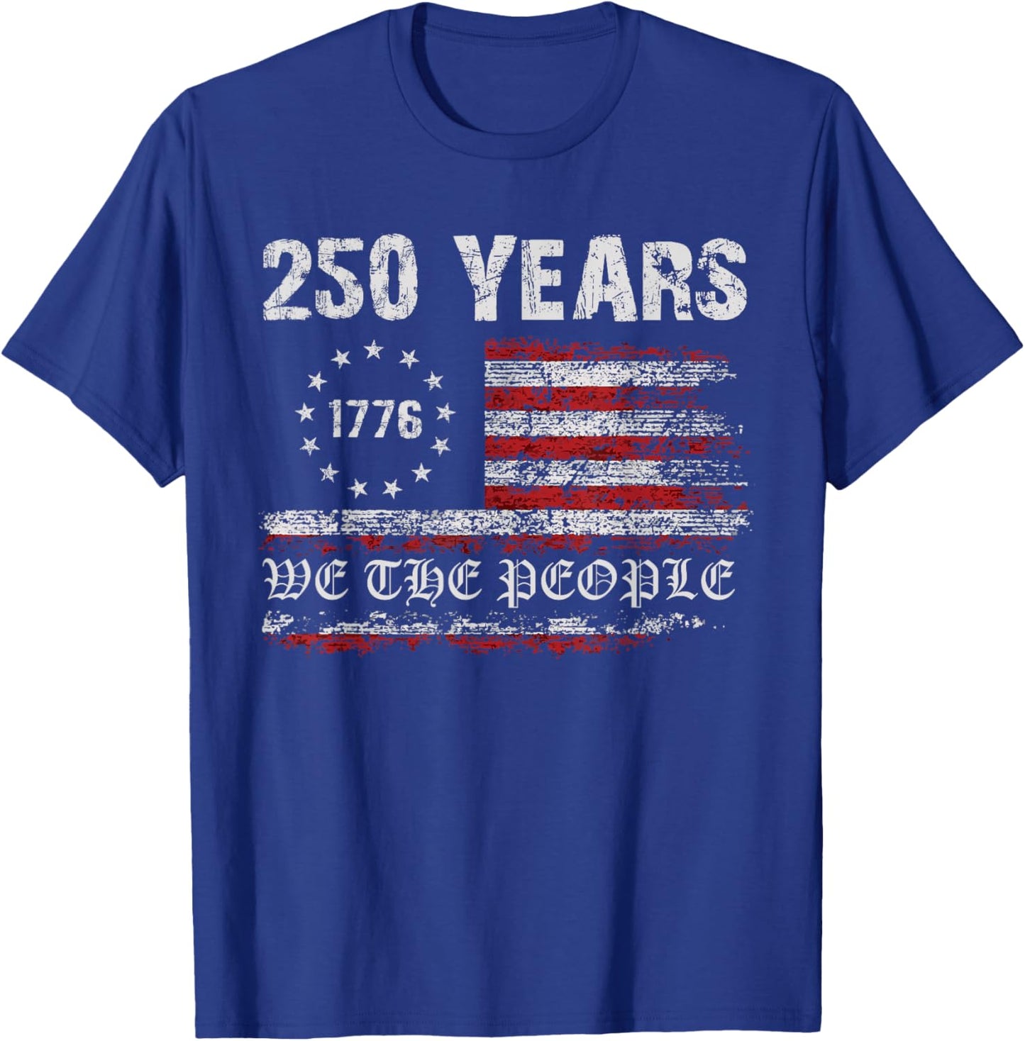 Flag Vintage 250 Years American 250th Anniversary T-Shirt - T-Shirt | Royal