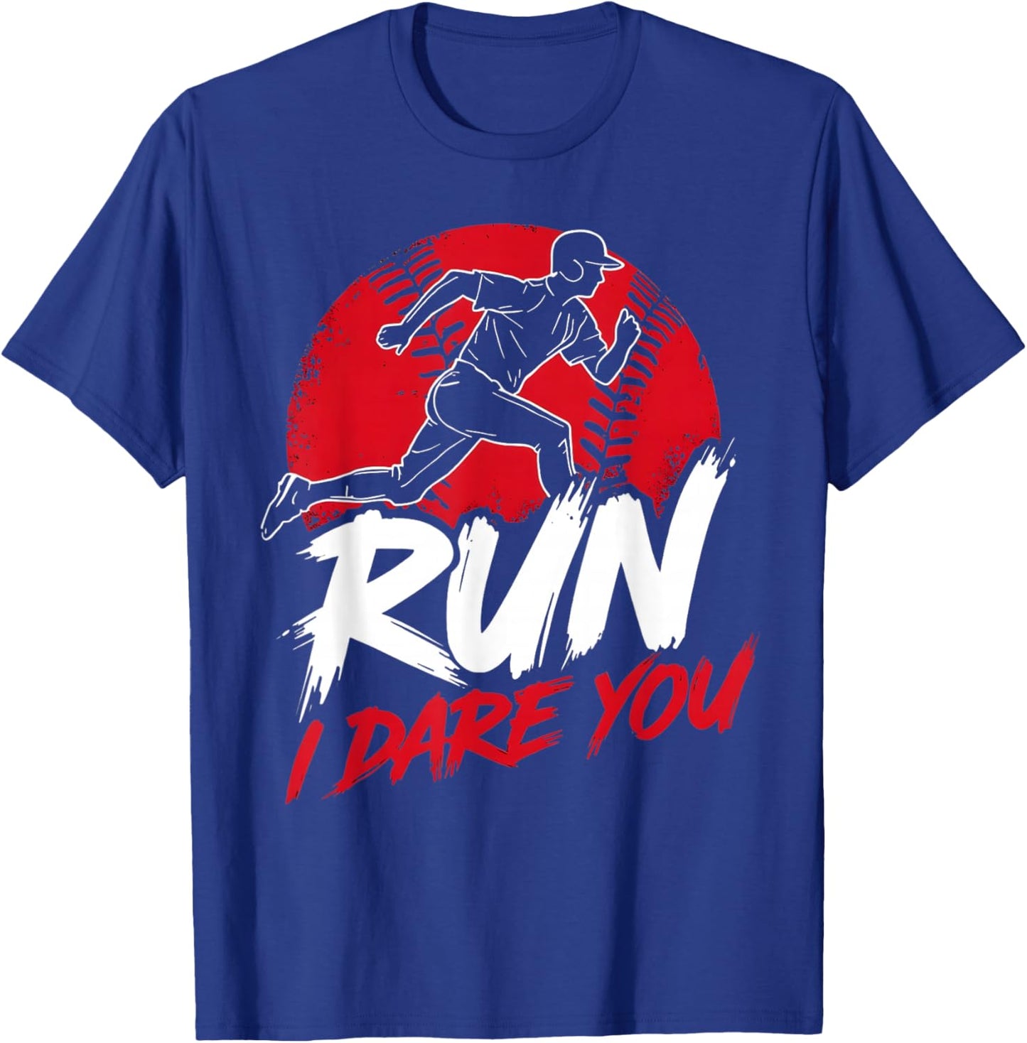 Vintage Humor Baseball Apparel Run I Dare You T-Shirt - T-Shirt | Royal
