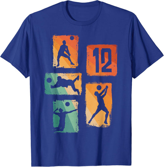 12th Birthday Boys Volleyball Player Volleyball 12 Years Old T-Shirt - T-Shirt | Royal