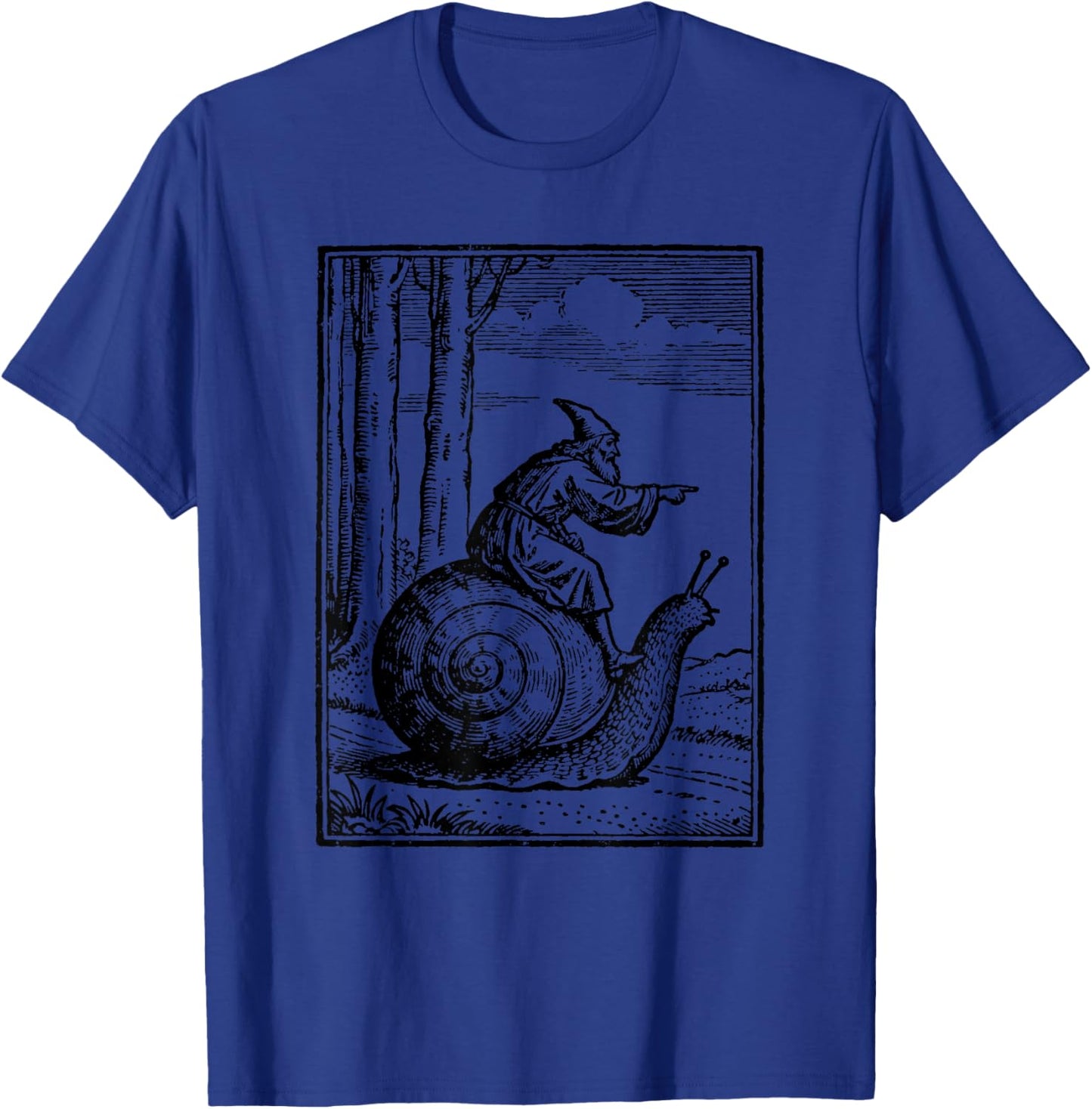Retro Medieval Wizard Snail Rider T-Shirt - T-Shirt | Royal