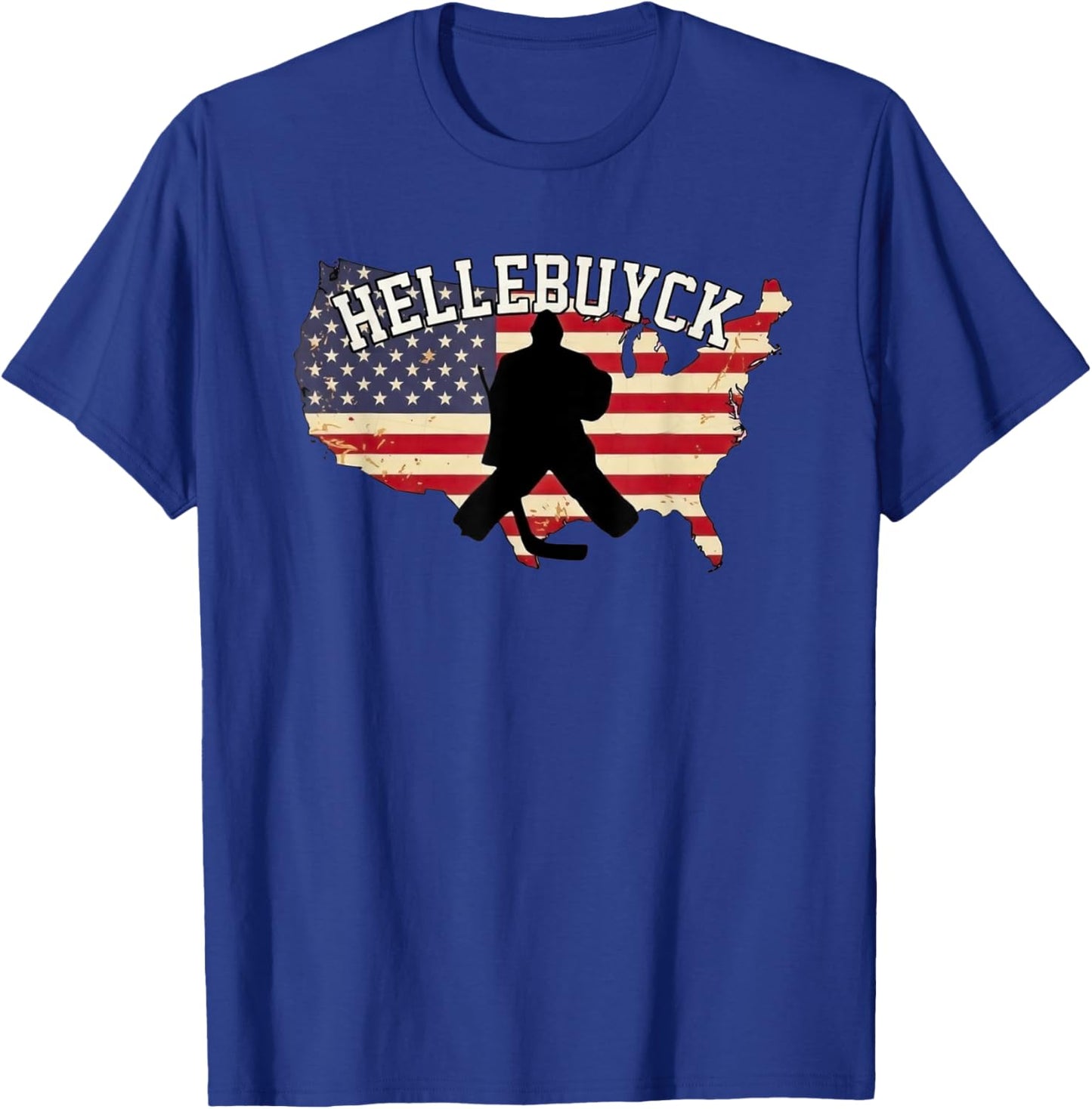 Hellebuyck T American Goalie Funny Design T-Shirt - T-Shirt | Royal