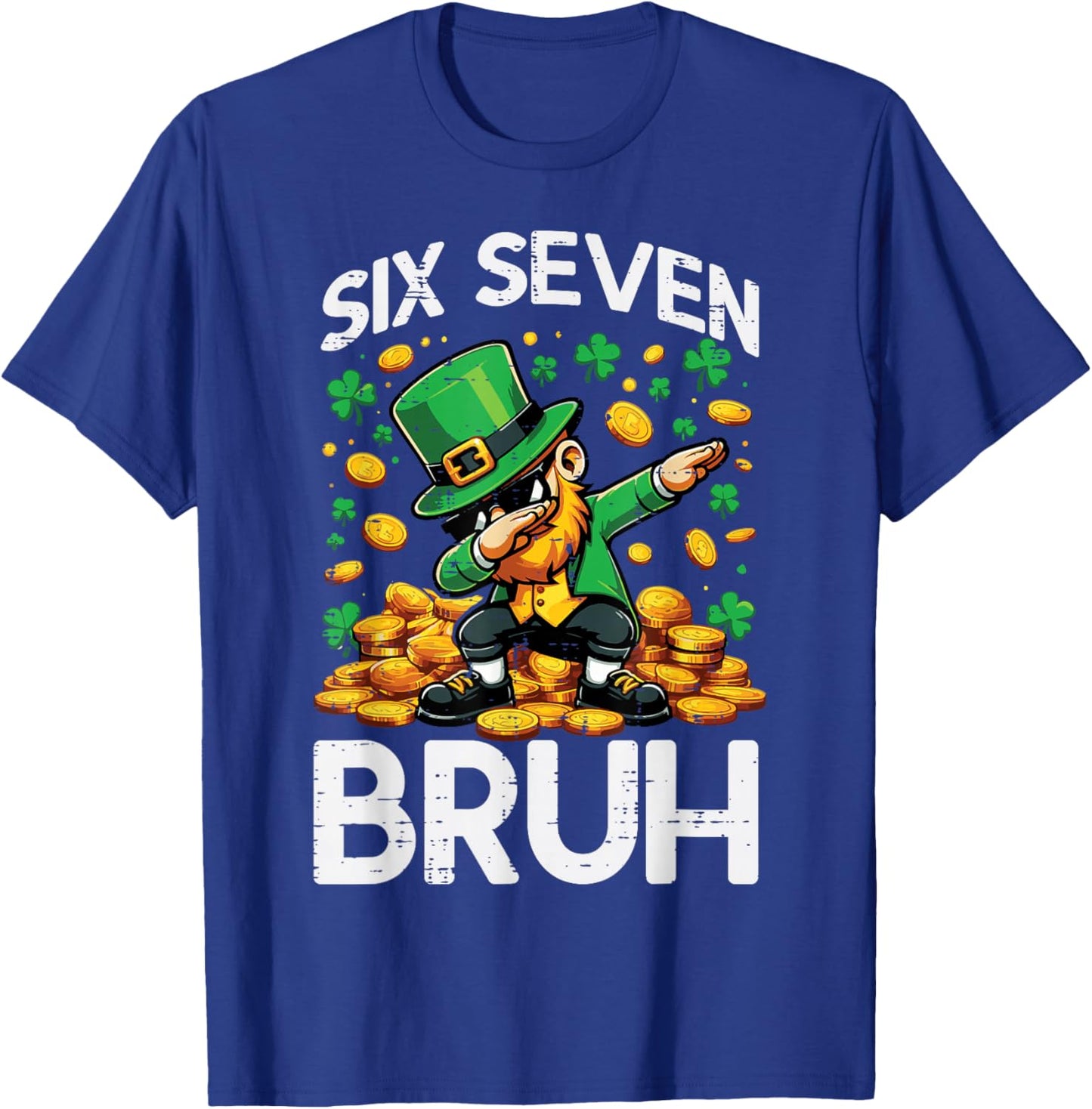 6 7 St Patricks Day Six Seven Bruh Leprechaun 67 Kids Youth T-Shirt - T-Shirt | Royal