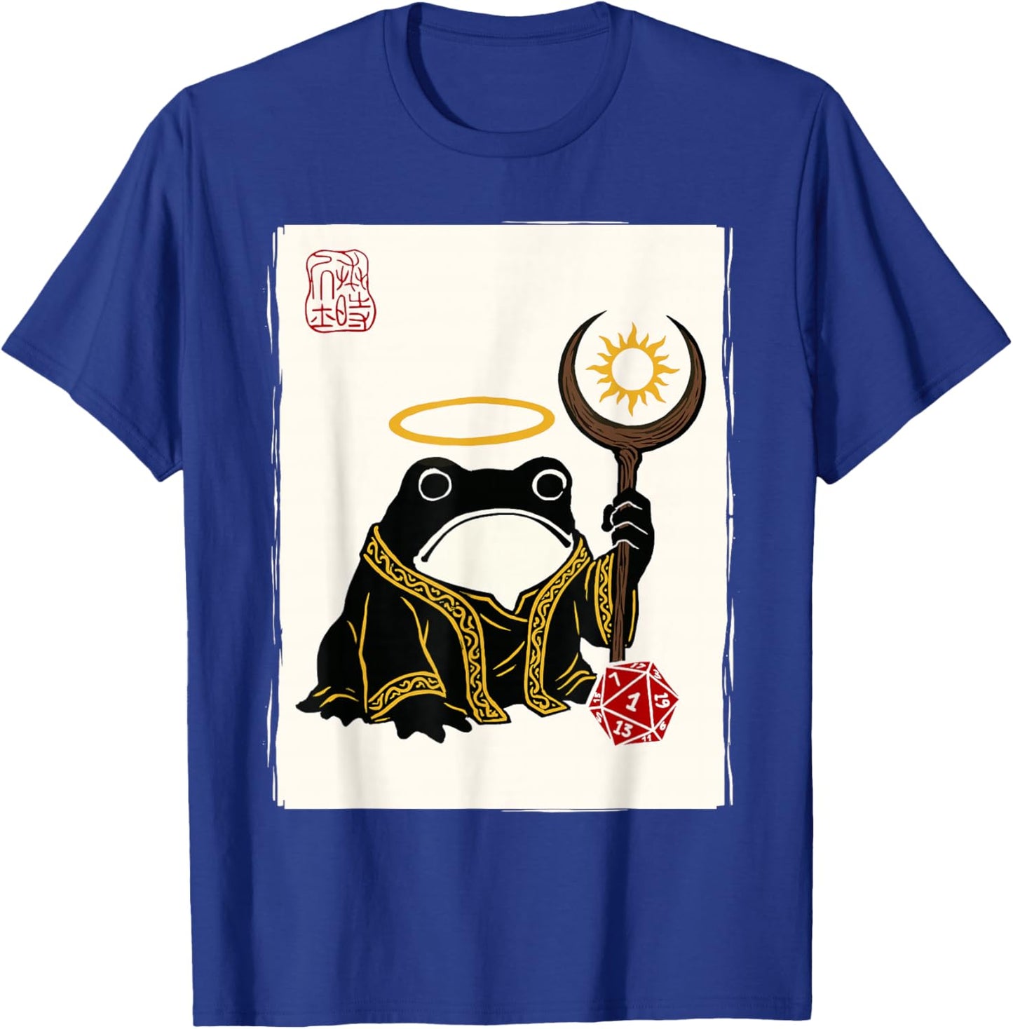 NAT 1 Grumpy Japanese Frog Cleric Funny DND T-Shirt - T-Shirt | Royal