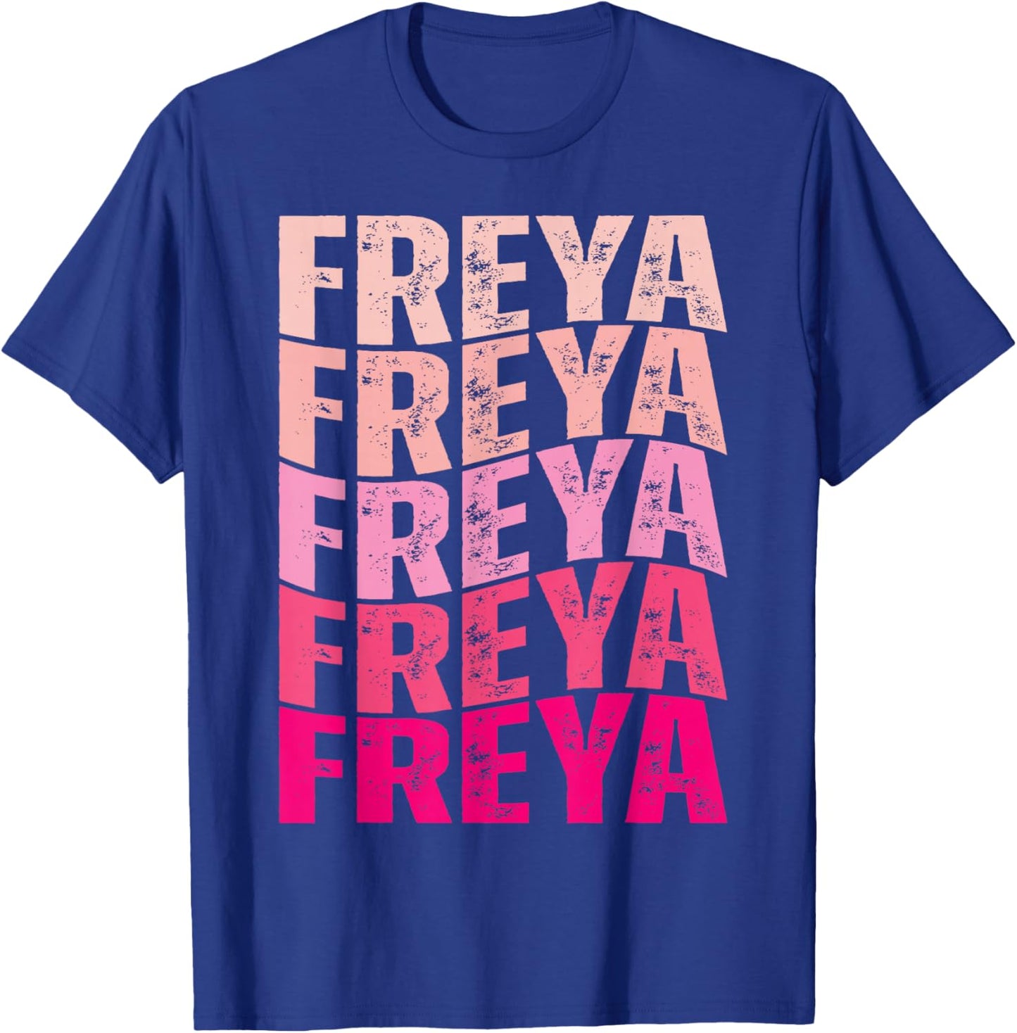 Vintage Freya Personalized Name I Love Freya 80's Groovy T-Shirt - T-Shirt | Royal