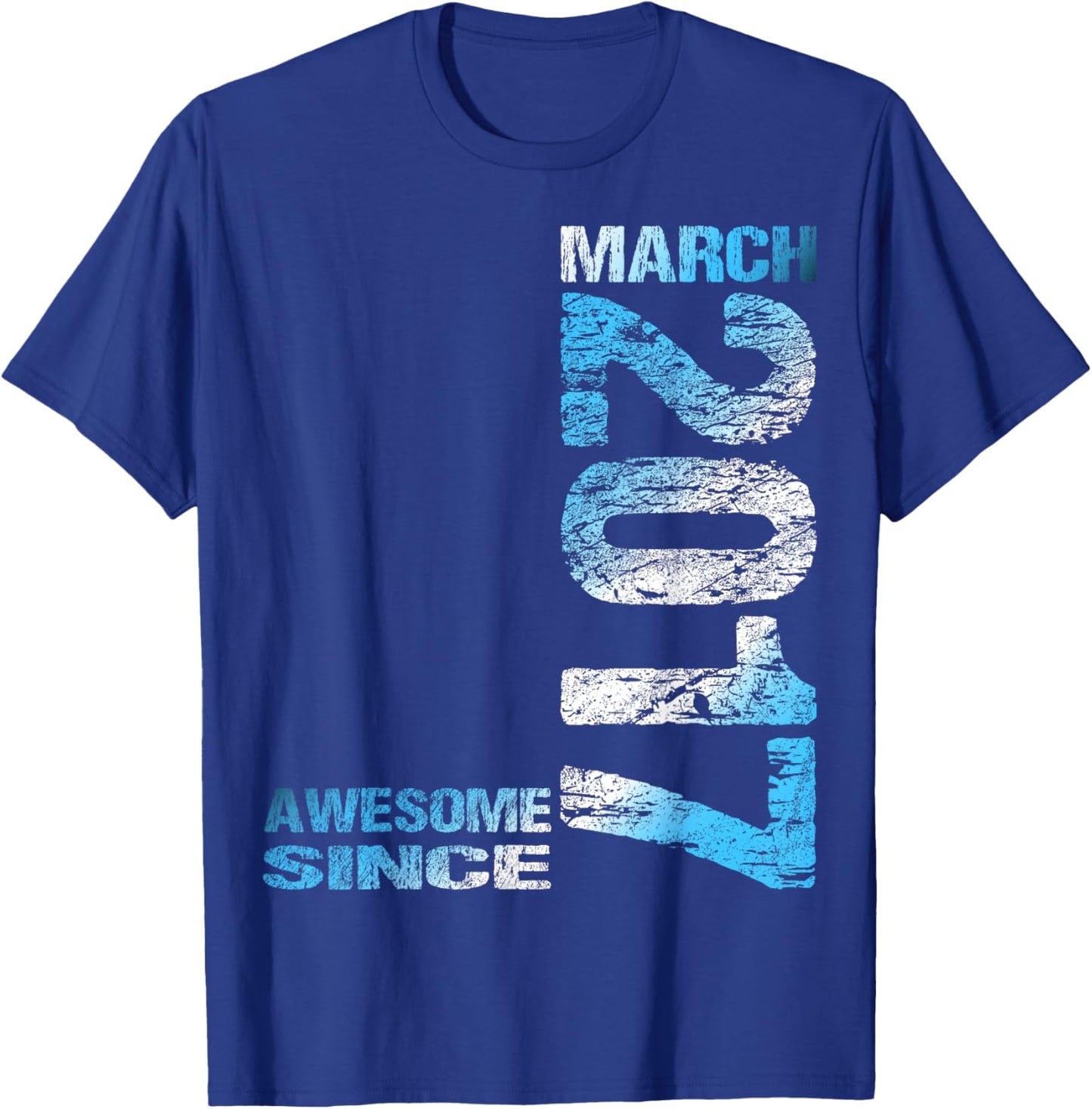 Awesome Since March 2017 9th Birthday T-Shirt - T-Shirt | Royal