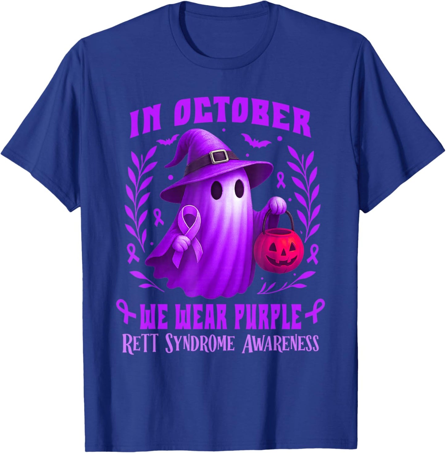Rett Syndrome Awareness Month Funny Halloween Boo Ghost T-Shirt - T-Shirt | Royal